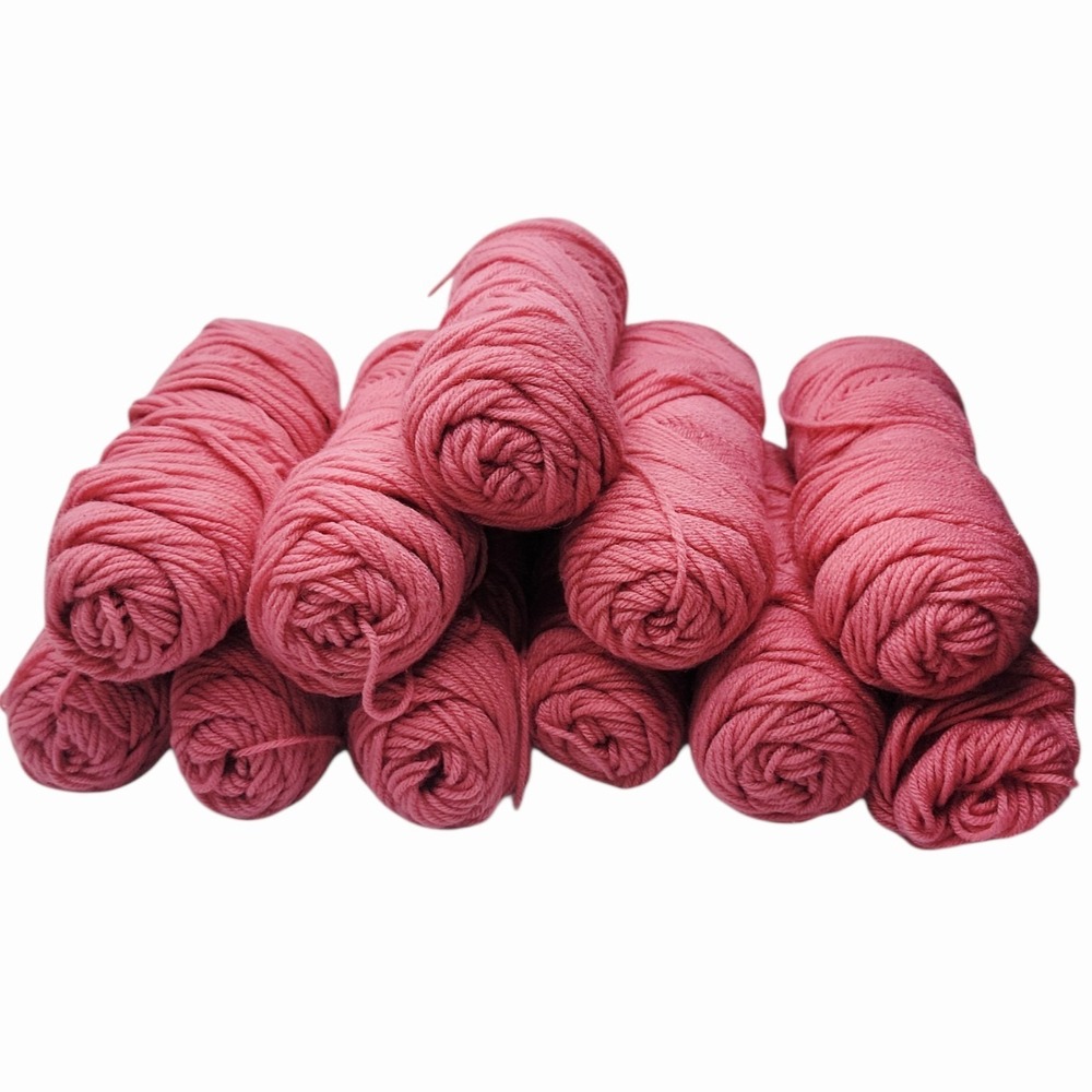 Lot of 11 Dark Pink Yarn Skeins Bundle Craft Crochet Knitting Supplies